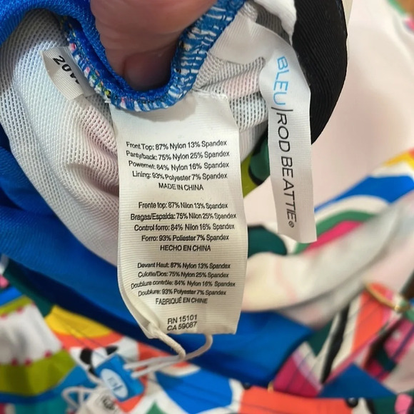 Bleu by Rod Beattie Keyhole Ruched Side Swimsuit Plus Size 20W‎ NWT - Picture 6 of 7